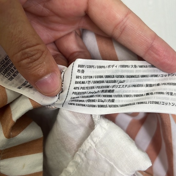 Abercrombie & Fitch - Stripe Ruffle Lined Spaghetti Strap Trapeze Mini Dress LG - Picture 9 of 12